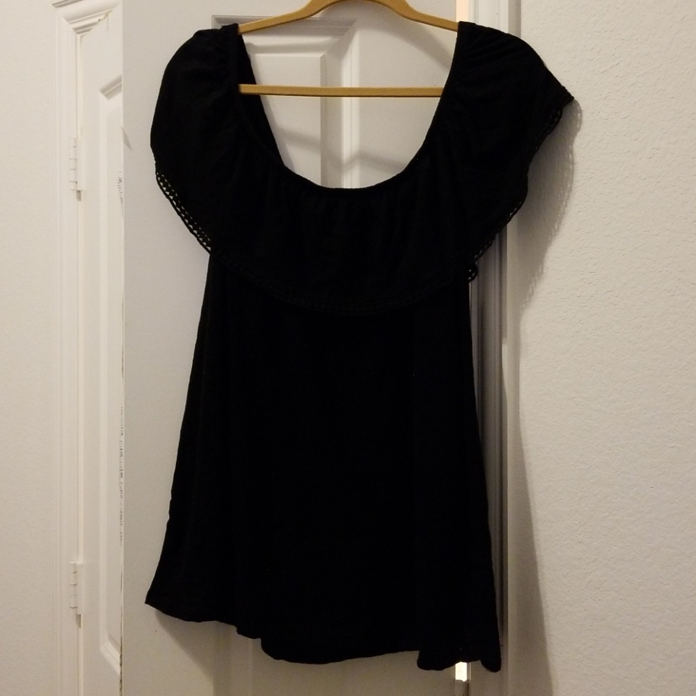 Black off the shoulder top